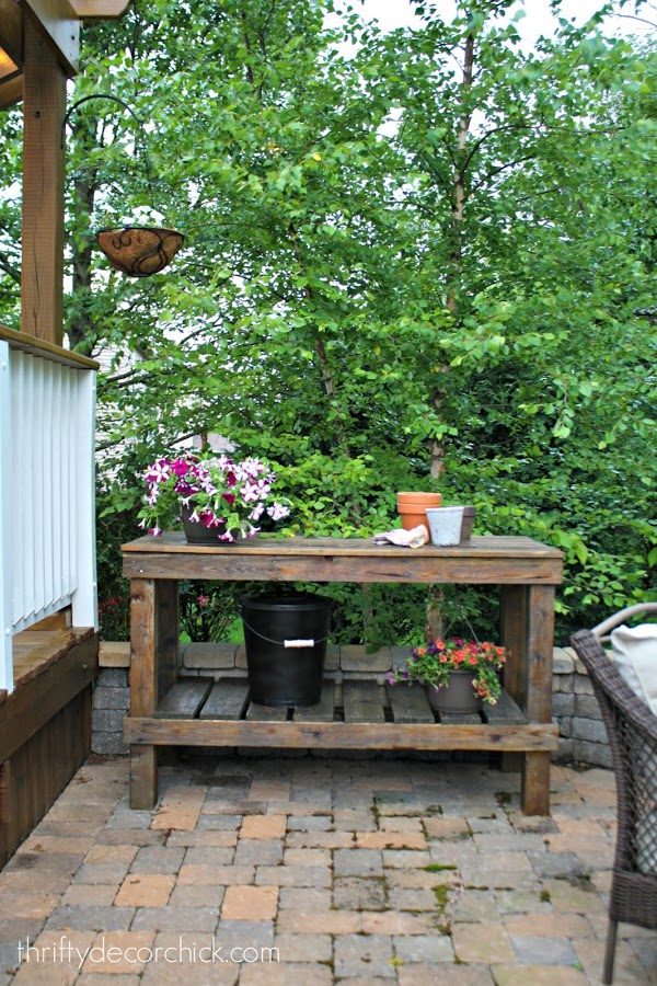 Finished Table in Backyard