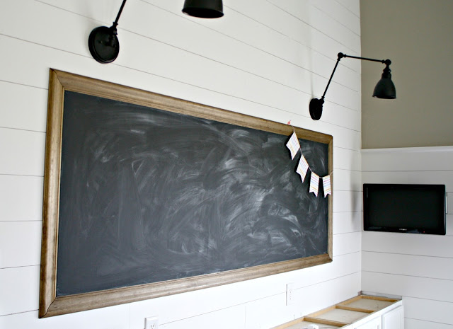 Chalkboard with sconces