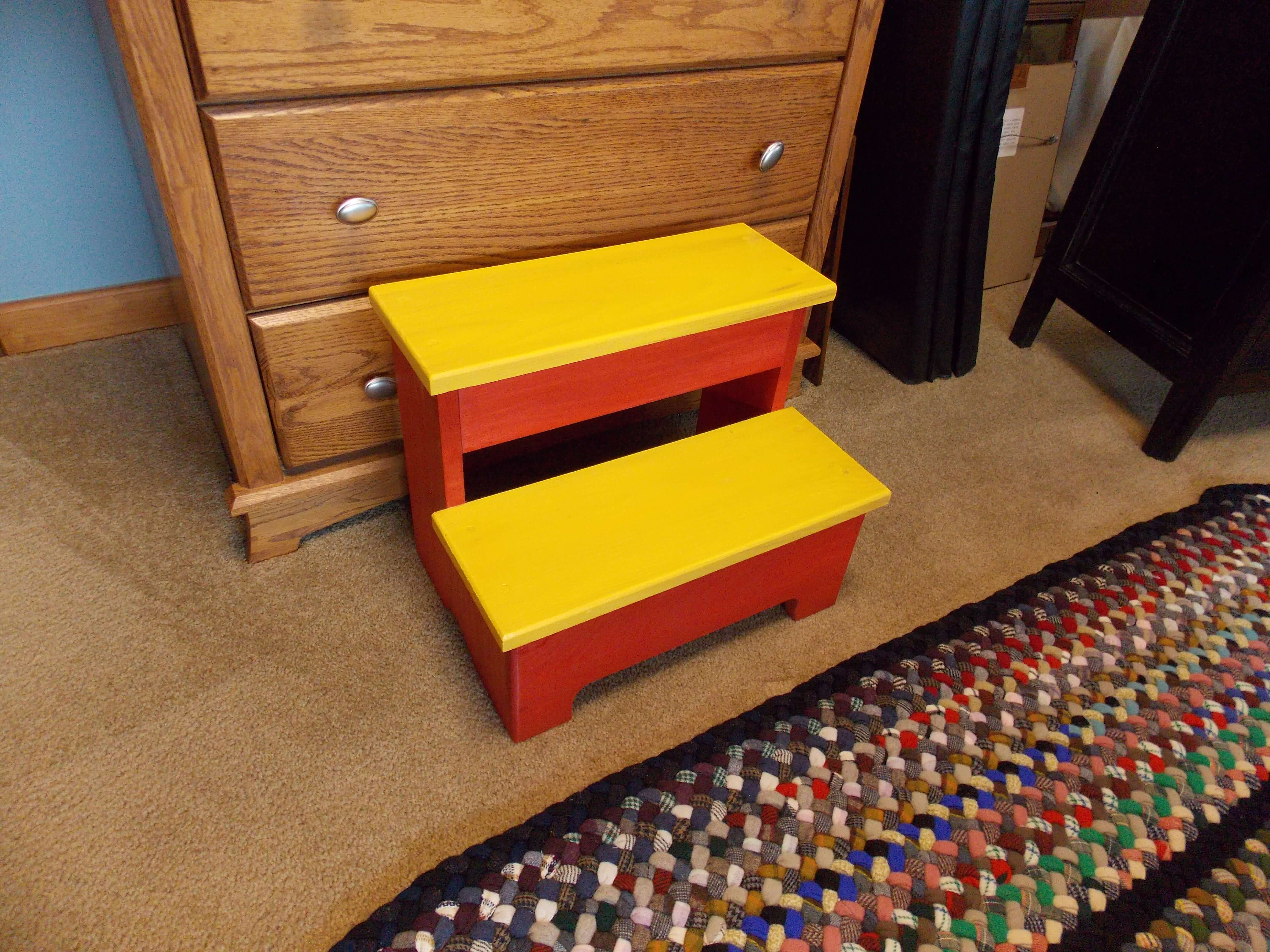 Completed Project Finished Colorful Step Stool