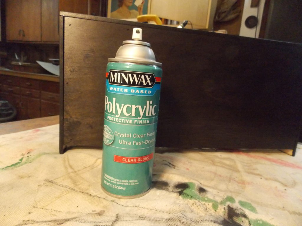 Spraying Minwax Polycrylic Protective Finish