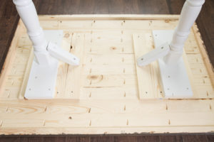 Drilling Pocket Holes to attach Legs to DIY Tabletop