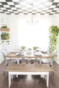Springtime Tablescape Décor with White Dishware & Fresh Greenery